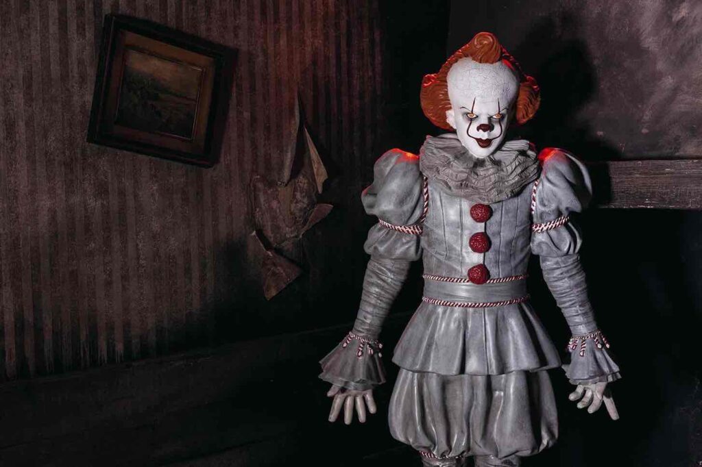 Payaso de IT hecho de cera en el museo de Barcelona