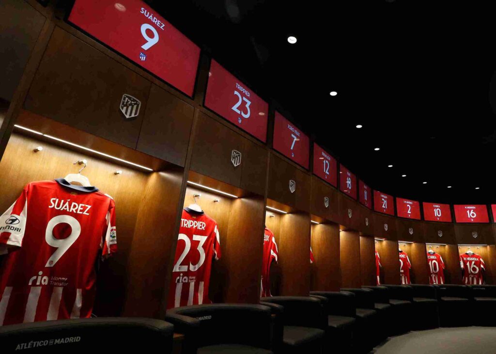 Vestuarios de los jugadores del Atleti